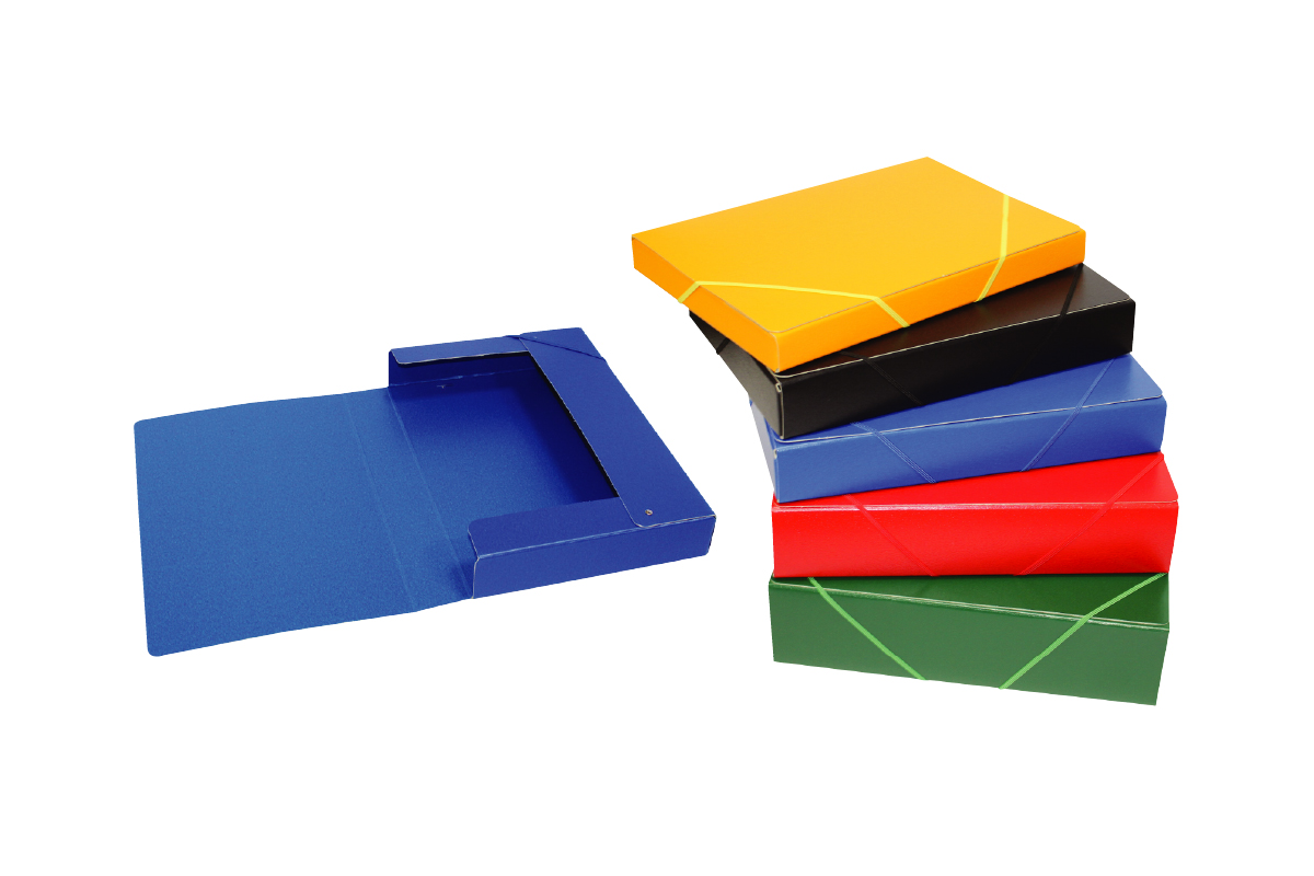 01.CAJA PROYECTO ARMADA CARTON COMPACTO GOFRADO CIERRE GOMA