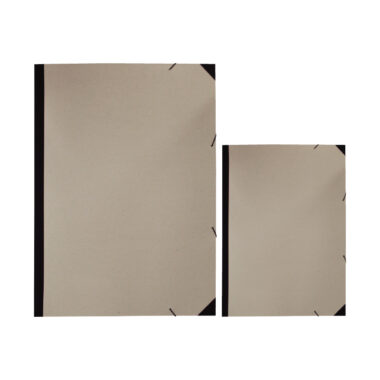 CARPETA GOMA A3/A2 CARTÓN GRIS LOMO Y PICOS FORRADO TELA