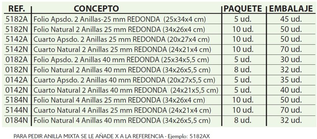 CARPETA ANILLAS CARTÓN COMPACTO GOFRADO CUERO Nº12