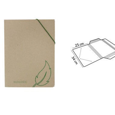 100% RECYCLABLE ECOLOGIC CARDBOARD FOLDER WITH FLAPS AND ELASTIC STRAPS 500 G