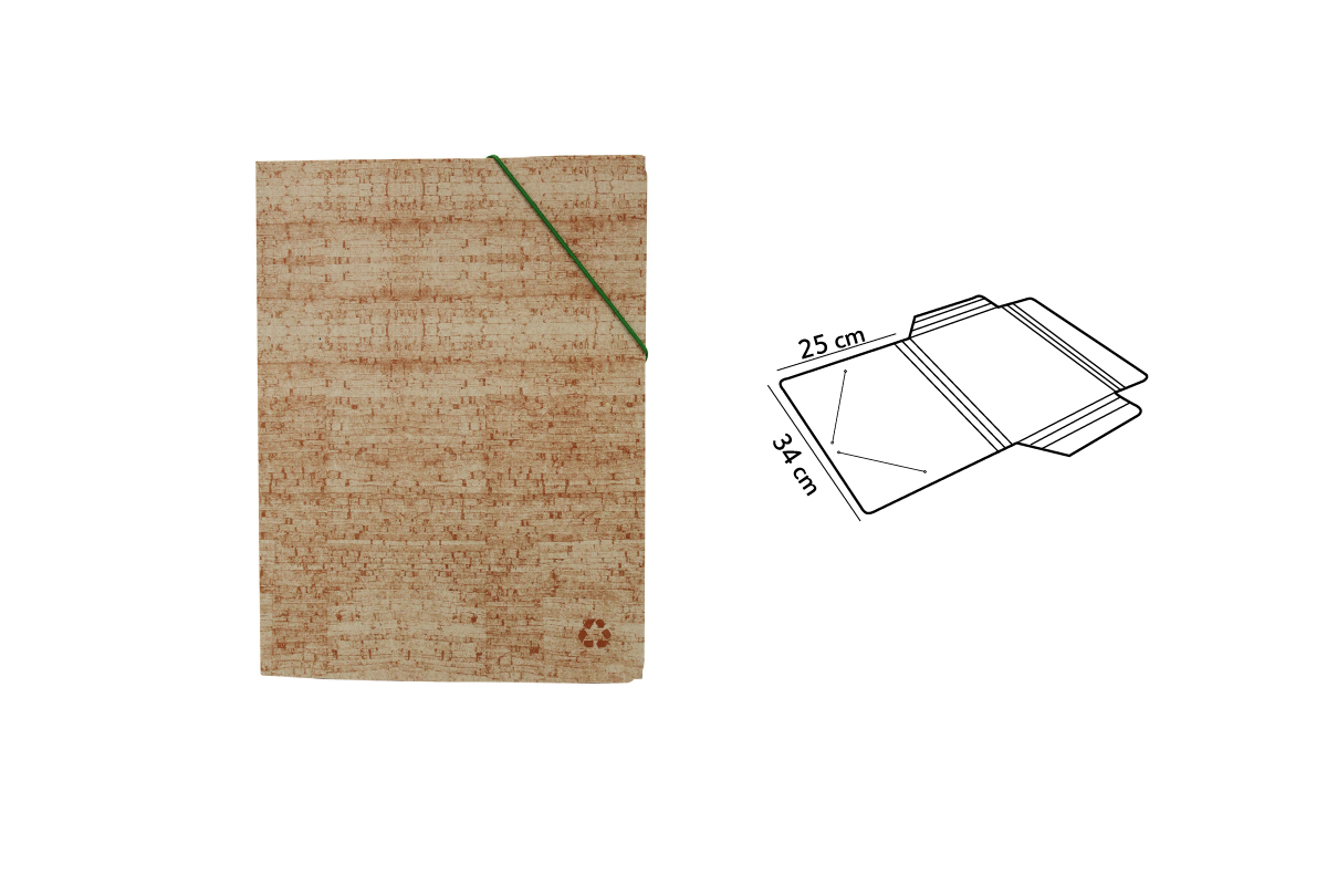 02.CARPETA GOMA SOLAPAS CARTON SIMILCORCHO 500 gr. 100 RECICLABLE