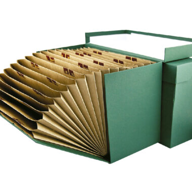 CAJA TRANSFERENCIA CARTÓN FORRADO EN GELTEX CON CLASIFICADOR A·Z / 1-31