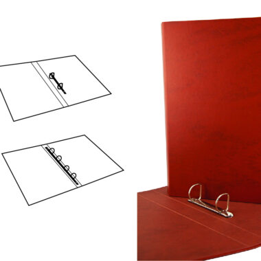 CARPETA ANILLAS CARTÓN FORRADO CUERO PAPEL PLASTIFICADO MATE