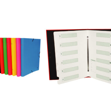 CARPETA CLASIFICADORA CARTÓN FORRADO PLASTIFICADO MATE INTERIOR DE CARTULINA 12 SEPARADORES