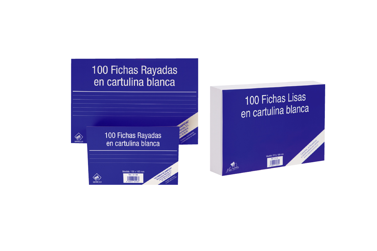 09 FICHAS DE CARTULINA 180 gr.