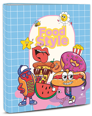 EXPOSITOR 16 CARPETAS 4 ANILLAS 25 MM CARTÓN FORRADO EN PAPEL IMPRESO CON DISEÑOS PLASTIFICADO MATE