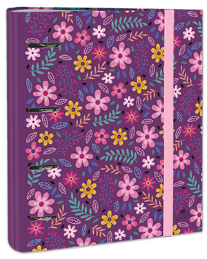 EXPOSITOR CARPEBLOCK 4 ANILLAS 40 MM CARTÓN FORRADO EN PAPEL IMPRESO CON DISEÑOS PLASTIFICADO MATE