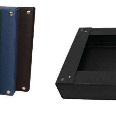 CAJA PROYECTO CARTÓN FORRADO GELTEX ARMADA CIERRE BROCHE