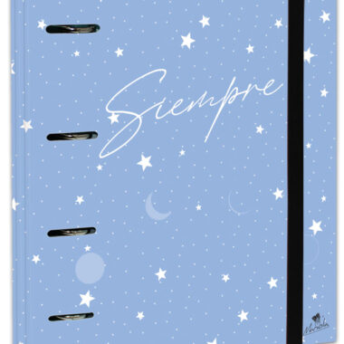 EXPOSITOR CON CARPEBLOCK 4 ANILLAS 40 MM CARTÓN FORRADO EN PAPEL IMPRESO CON DISEÑOS PLASTIFICADO MATE