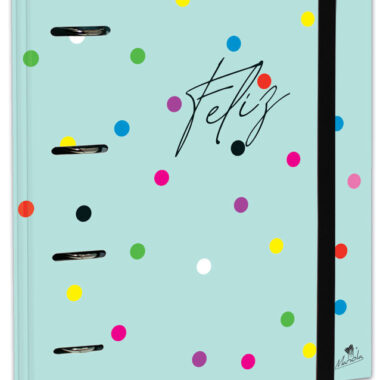 EXPOSITOR CON CARPEBLOCK 4 ANILLAS 40 MM CARTÓN FORRADO EN PAPEL IMPRESO CON DISEÑOS PLASTIFICADO MATE