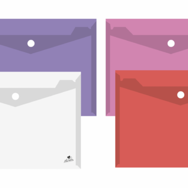 SOBRES DE POLIPROPILENO 300 MICRAS CIERRE DE BOTON COLORES TRANSPARENTES