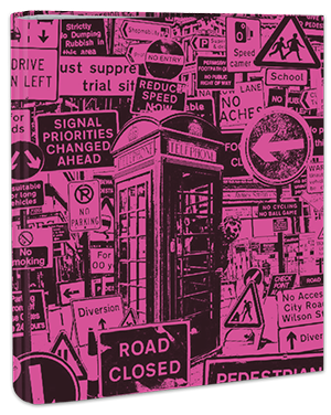 EXPOSITOR 12 CARPETAS 4 ANILLAS 40 MM CARTÓN FORRADO EN PAPEL IMPRESO CON DISEÑOS PLASTIFICADO MATE