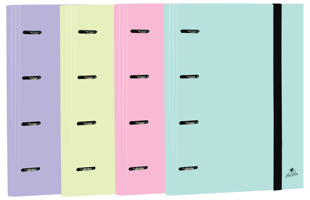 CARPEBLOCK CARTON FORRADO PASTEL PLASTIFICADO MATE CIERRE GOMA CON RECAMBIO